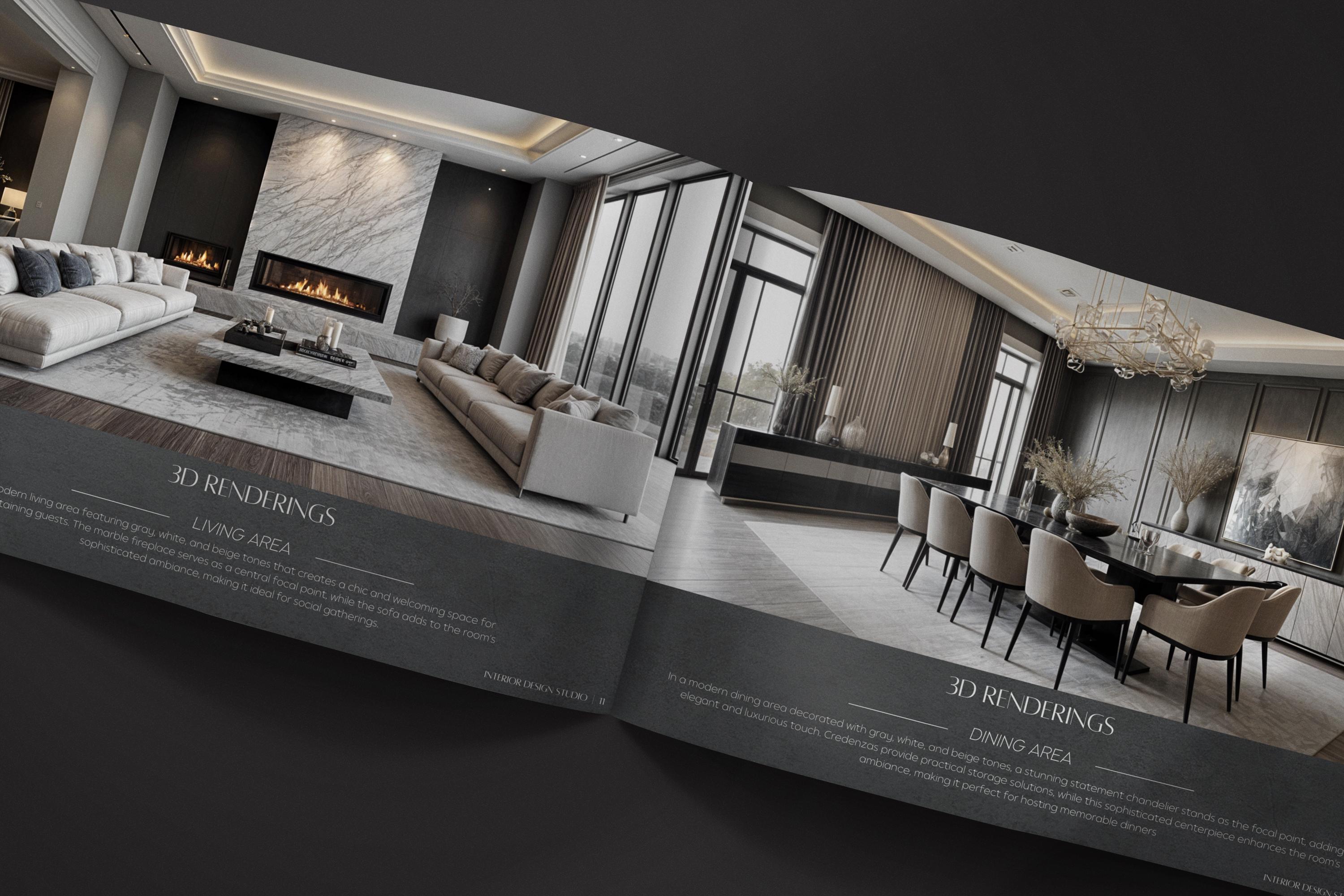 Minimalist Black Interior Design Project Proposal Template Design ...