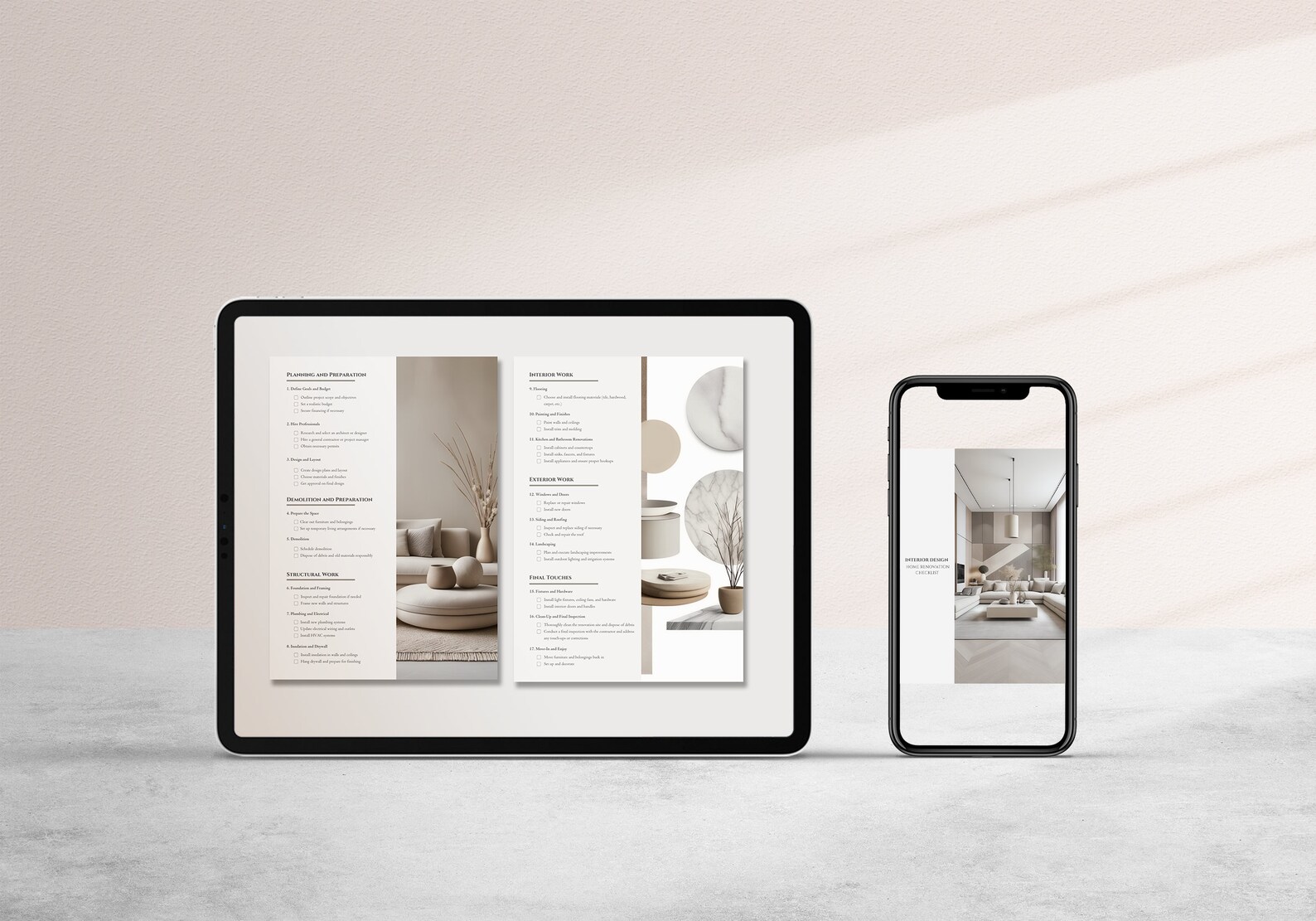 Interior Design Home Renovation Checklist Template Home Project ...