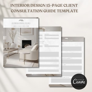 Minimalist Gray Interior Design Client Consultation Guide Template Client Onboarding Interior Design Client Questionnaire Project Proposal