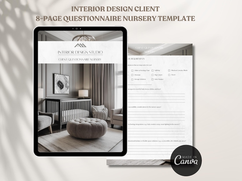 Modern Interior Design Client Questionnaire Nursery Template Client ...