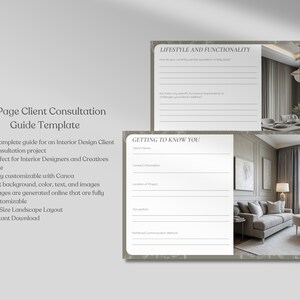Modern Green Interior Design Client Consultation Guide Template Client ...