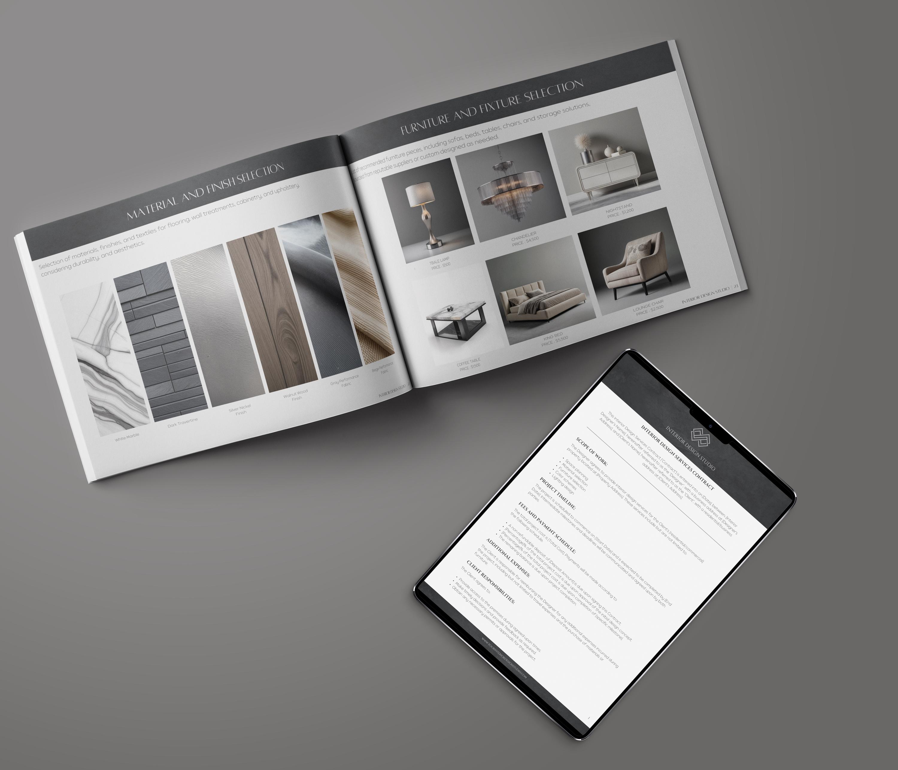 Modern Black Interior Design Client Contract and Project Proposal ...