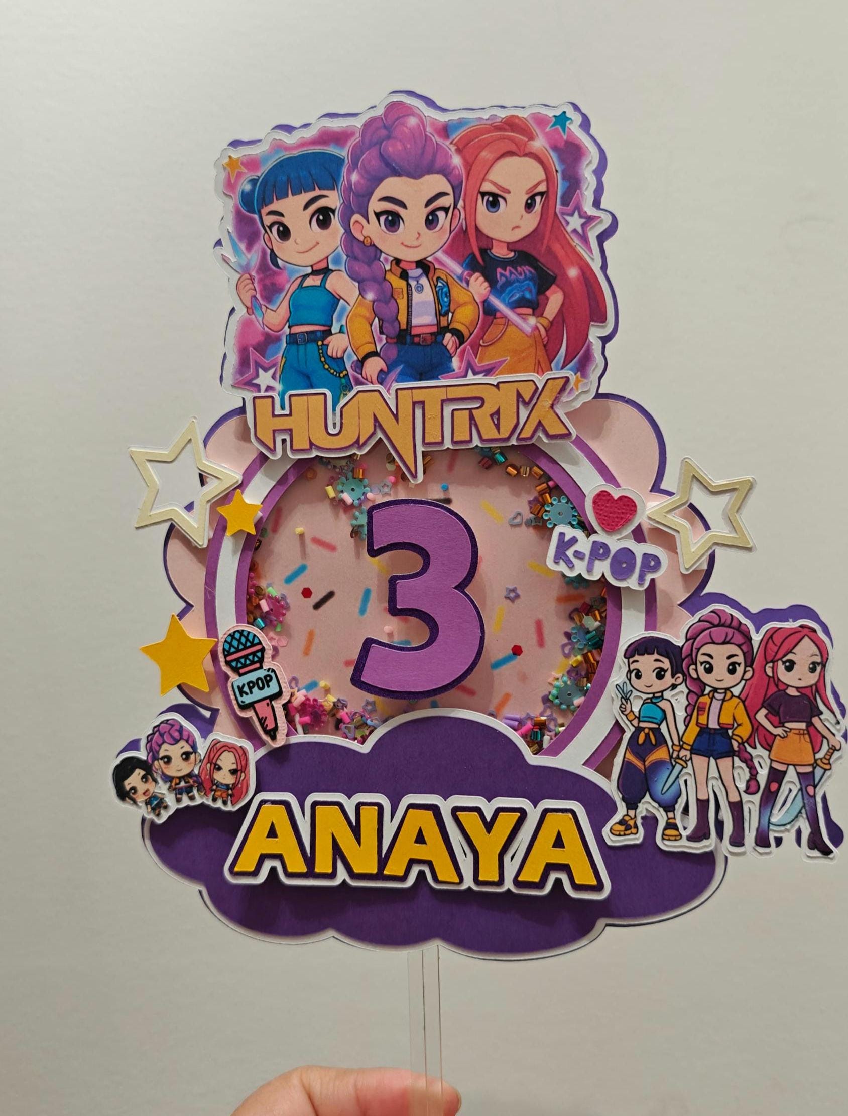 Huntrix Topper Personalized Huntrix Kpop Cake Topper, Demon Hunter Birthday Party ...