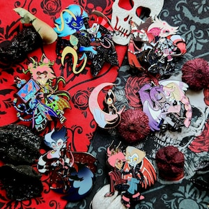 Hellbound Hearts Gothic Love Enamel Pin Set - Chaggie, Huskerdust, Stolitz, Fizzmodeus, RadioApple, RadioStatic