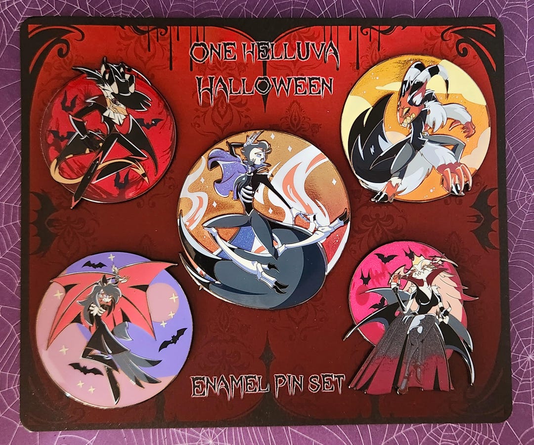 Helluva Halloween Enamel Pins - Stolas, Blitz, Stella, Striker
