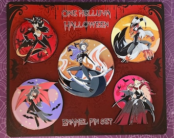 Helluva Halloween Enamel Pins - Stolas, Blitz, Stella, Striker