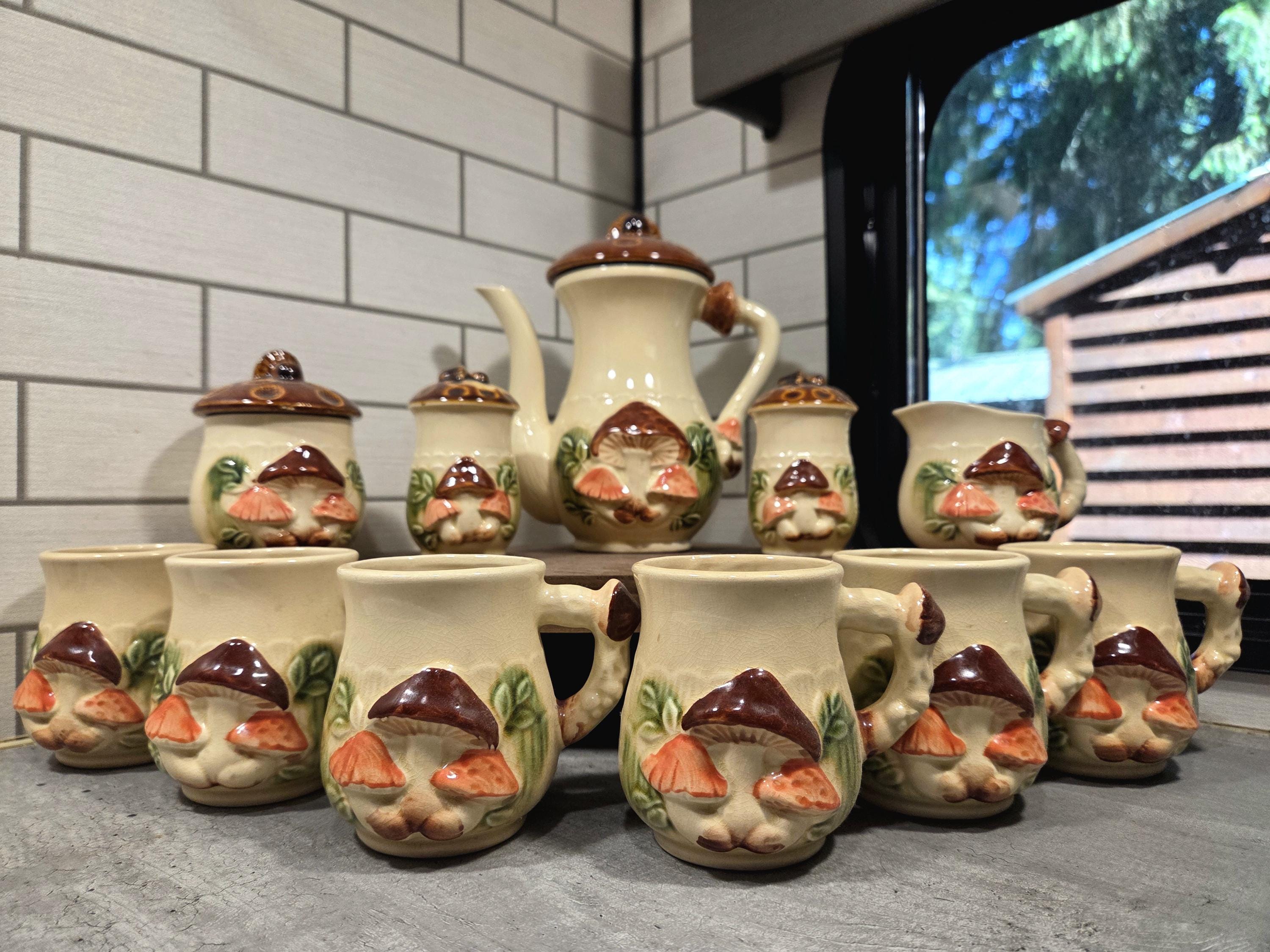 Iconic 11 Piece Empress by Haruda Mushroom Set Includes 6 Cups