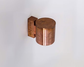 Unique Raw Copper Outdoor Sconce Lighting Fixture, Outdoor Copper Wall Sconce, Copper Exterior Wall Light, Swedish Design Outdoor Wall Lamp