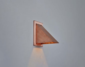 Raw Copper Outdoor Sconce Lighting, Spotlight Outdoor Copper Wall Sconce, Unique Outdoor Wall Light Fixture, Exterior Front Porch Wall Lamp