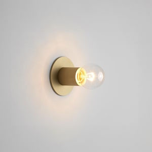 Minimalist Brass Downlight Sconce, Cylinder Directional Ceiling Spot Light, Handcrafted Brass Flush Mount Lighting, Brass Ceiling Lamps