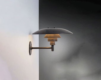 Black Copper Outdoor Sconce Lighting, Farmhouse Copper Wall Sconce, Unique Outdoor Wall Light Fixture, Front Door Entrance Wall Lamp