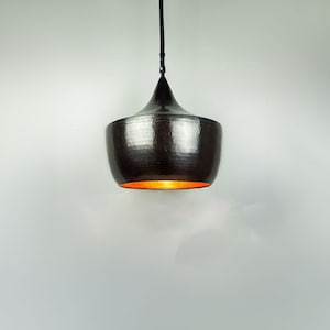 Large Black Kitchen Island Pendant Lights Fixture, Industrial Copper Kitchen Pendant Lamp, Hammered Copper Pendant Kitchen Lamps Island