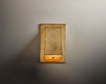 Raw Brass Outdoor Sconce Lighting Fixture, Farmhouse Outdoor Brass Wall Sconce Lamp, Minimalist Mid Century Modern Brass Outdoor Wall Light