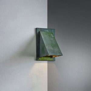 Green Patina Copper Outdoor Sconce Lighting, Industrial Outdoor Wall ...
