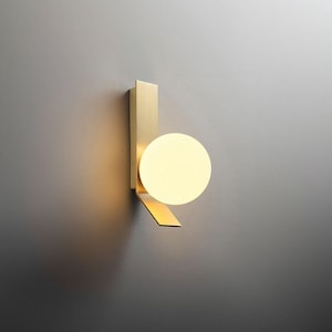 Moderne Kugel Badezimmer Wandleuchte, Mid Century Messing Eitelkeit Beleuchtung, Pulverraum Wandleuchte, Messing Badezimmer Eitelkeit Wand Leuchte