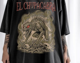 Chupacabra Shirt, Cryptid Horror Graphic Tee, Legendary Monster T-Shirt, Gothic Creature Apparel, Horror Lover Gift, Halloween Shirt