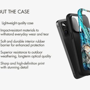 May include: A black phone case with a blue and white abstract design. The case is made of impact-resistant materials and has a soft rubber interior for enhanced protection. It also features a high-definition print with stunning detail.