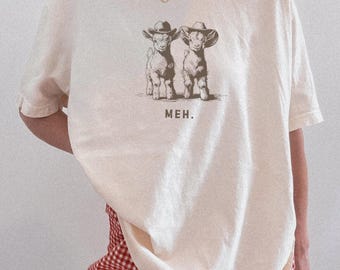 Funny Goat Shirt, Cowboy Goat Tee, Western Humor Shirt, Cute Farm Animal Tee, Goat Lover Gift, Homestead Shirt for Women