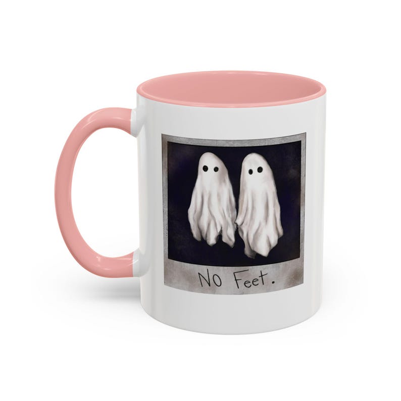 Funny Ghost Mug: No Feet Polaroid Design - Spooky Halloween Cup image 10