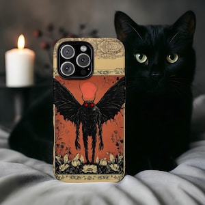 Etui na telefon Mothman, Dark Fantasy Cryptid Art, etui kompatybilne z MagSafe na iPhone'a