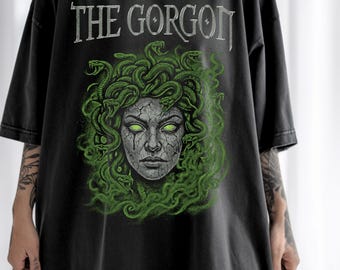 Medusa Shirt, Gorgon Graphic Tee, Greek Mythology T-Shirt, Gothic Fantasy Apparel, Snake Goddess Shirt, Dark Aesthetic, Halloween Gift