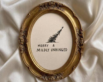 Funny Christmas Wall Art, Merry & Mildly Unhinged Print, Sarcastic Christmas Decor, Minimalist Holiday Poster, Christmas Humor Gift