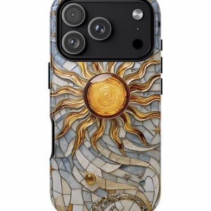 Sun Mosaic Phone Case: Stained Glass Celestial MagSafe Cover image 5