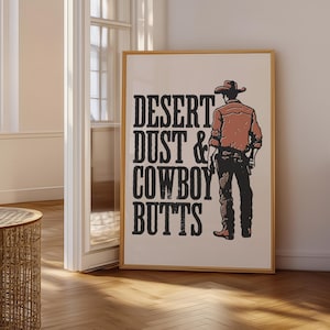 Cowboy retro kunst aan de muur, grappige rustieke cowboy poster, cowboylaarzen muur poster, western country decor, cowboy minnaar cadeau, Ranch Home print