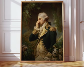 Funny George Washington Smelly Bathroom Wall Art, Meme Poster Toilet Humor, Wall Art for Classic History Lovers Vintage Aesthetic Decor Gift