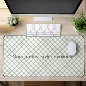 Sage Green Gingham Desk Mat, Plaid Mouse Pad,  Aesthetic Office Decor, Cottagecore Desk Pad, Cute Work From Home Gift, Minimalist Desk Setup