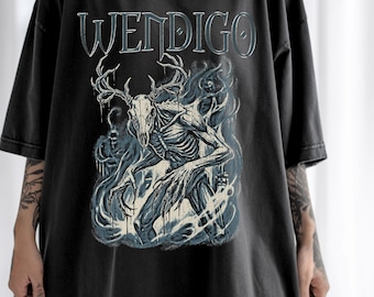 Wendigo Shirt, Cryptid Horror Graphic Tee, Creepy Halloween Shirt, Gothic Monster T-Shirt, Dark Fantasy Apparel, Horror Lover Gift