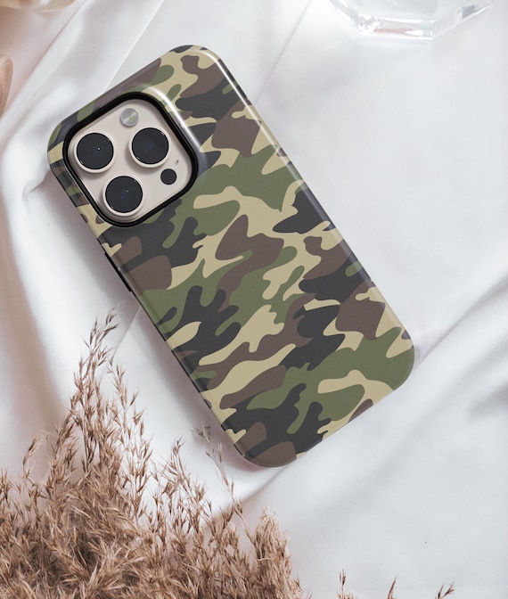 Green Camouflage Military Design Phone Case Camo Army iPhone 15 14 - Main Image