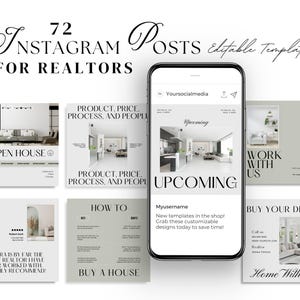 Real Estate Instagram Realtor Instagram Marketing Templates Realtor Social Media Post | Realtor Templates Luxury Canva Template Social Media