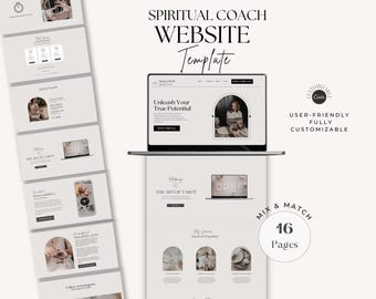 Modello di sito web per landing page Canva per coach e creatori / Marchio personale, coach online, sito web aziendale digitale