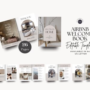 Airbnb Welcome Book Template, Vacation Rental Welcome Book, VRBO Welcome Book, Editable Airbnb Guest Book, House manual, Canva Welcome Guide
