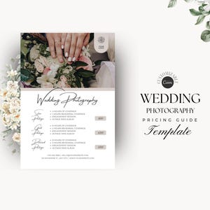 Wedding Photography Pricing List Template | Photographer Price Guide | Wedding Pricing List | Pricing Sheet | CANVA Template | Marketing