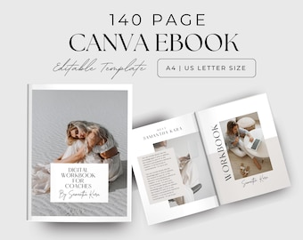 Canva Ebook Template, 140 Page Workbook, Course Creator (Digital Download)