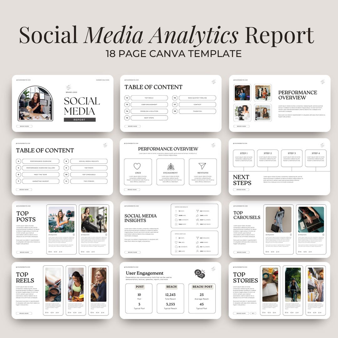 Social Media Analytics Tracker – Canva Template Editable Presentation ...
