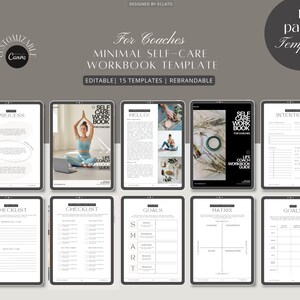 Wellness Coach Workbook, Self-care Canva Template, Coach Canva Template, Wellness Canva Template, Wellness, Coaching Bundle Template.