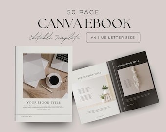 50-Page Ebook Template Canva: Minimalist Coaching Guide Ebook Canva Editable template