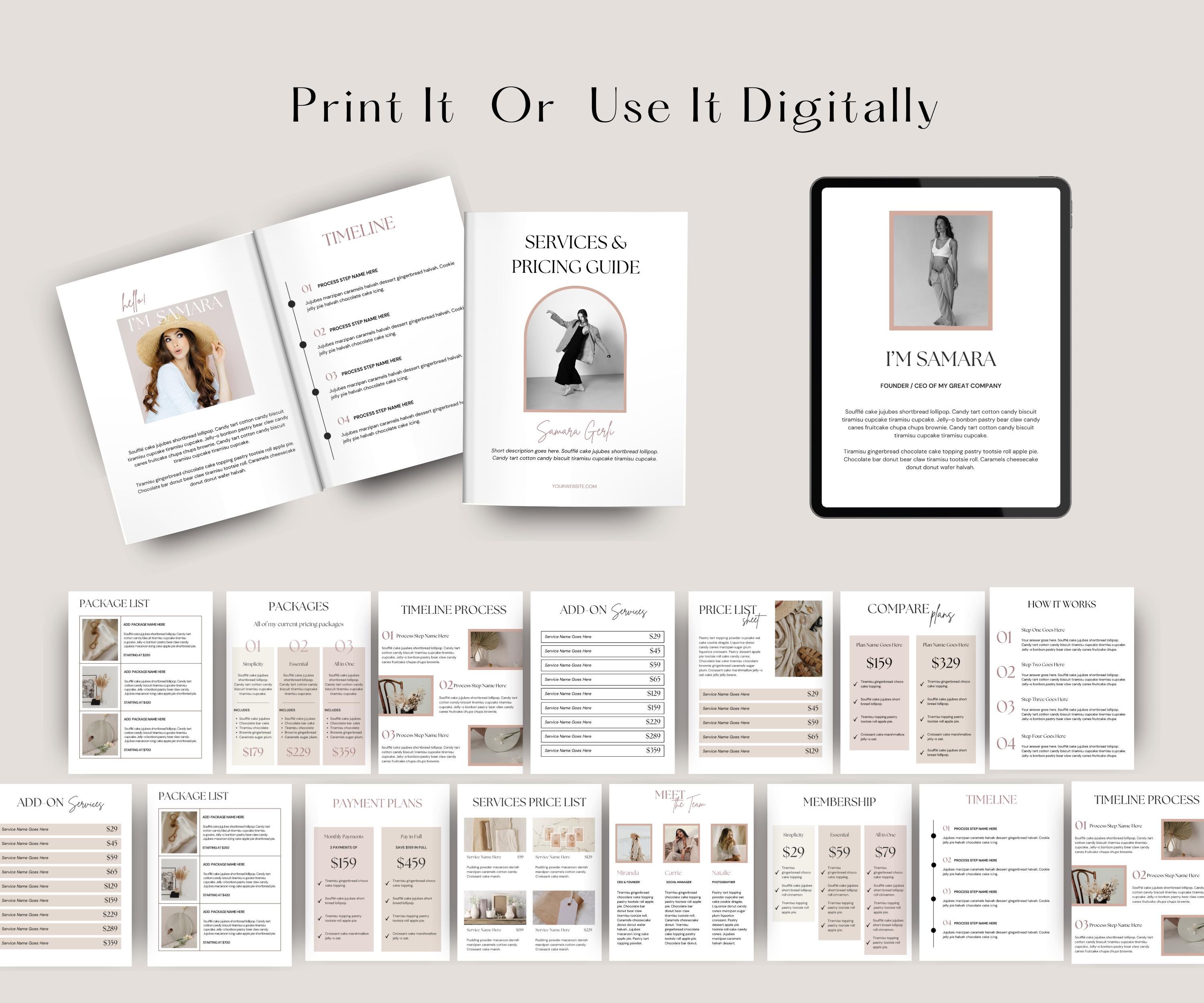 Services & Pricing Guide Client Brochure Template, Portfolio, Course ...