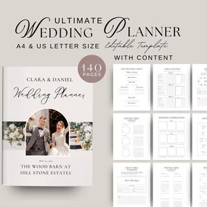 140Page Canva Wedding Planner Template Bundle, Wedding Planner, Wedding Itinerary, Wedding Planning Book, Wedding Planning Checklist, Binder