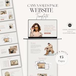 Canva Sales Page Template | Coaching Course Sales Page | Sales Funnel Landing Page Template | Coaching Template Canva Website Template