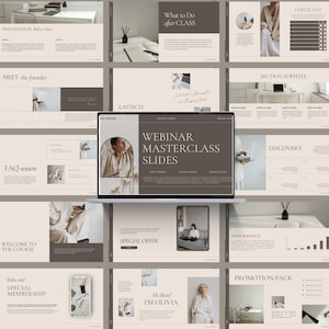 Course Creator Canva Template | 150+ Slide Masterclass Presentation | Coaching Program Slides | Online Course Kit | Webinar Deck