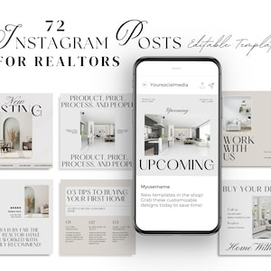 Real Estate Instagram Realtor Instagram Marketing Templates Realtor Social Media Post | Realtor Templates Luxury Canva Template Social Media