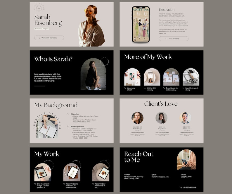 Portfolio website
Website Template
Canva template
Canva Website
Canva portfolio
UGC Portfolio
Creative template
Canva Presentation
Media Kit
Minimal Portfolio
Neutral Template
UGC Canva Template
UGC Website