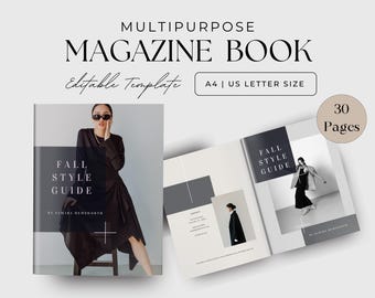 Canva Magazine Template | Ebook, Brochure, Portfolio (Digital Download)