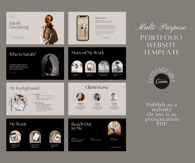Portfolio website
Website Template
Canva template
Canva Website
Canva portfolio
UGC Portfolio
Creative template
Canva Presentation
Media Kit
Minimal Portfolio
Neutral Template
UGC Canva Template
UGC Website