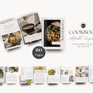 Cookbook Template | Editable Recipe Book Template | Printable Family Cookbook | Recipe E-Book | Food Blogger | Recipe Book Template