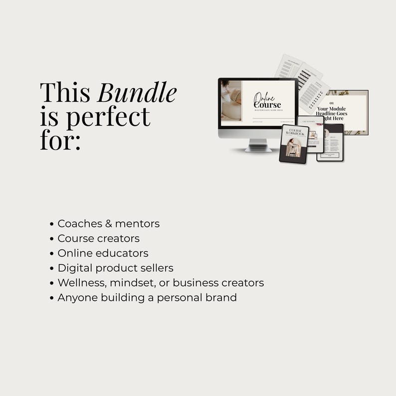 Course Creation Canva Bundle | 33 Masterclass Slides + 140 Page ...